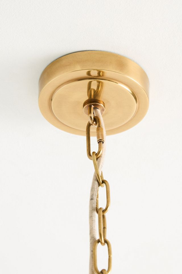 Lee Ruched Printed Shade Brass Tall Pendant #4
