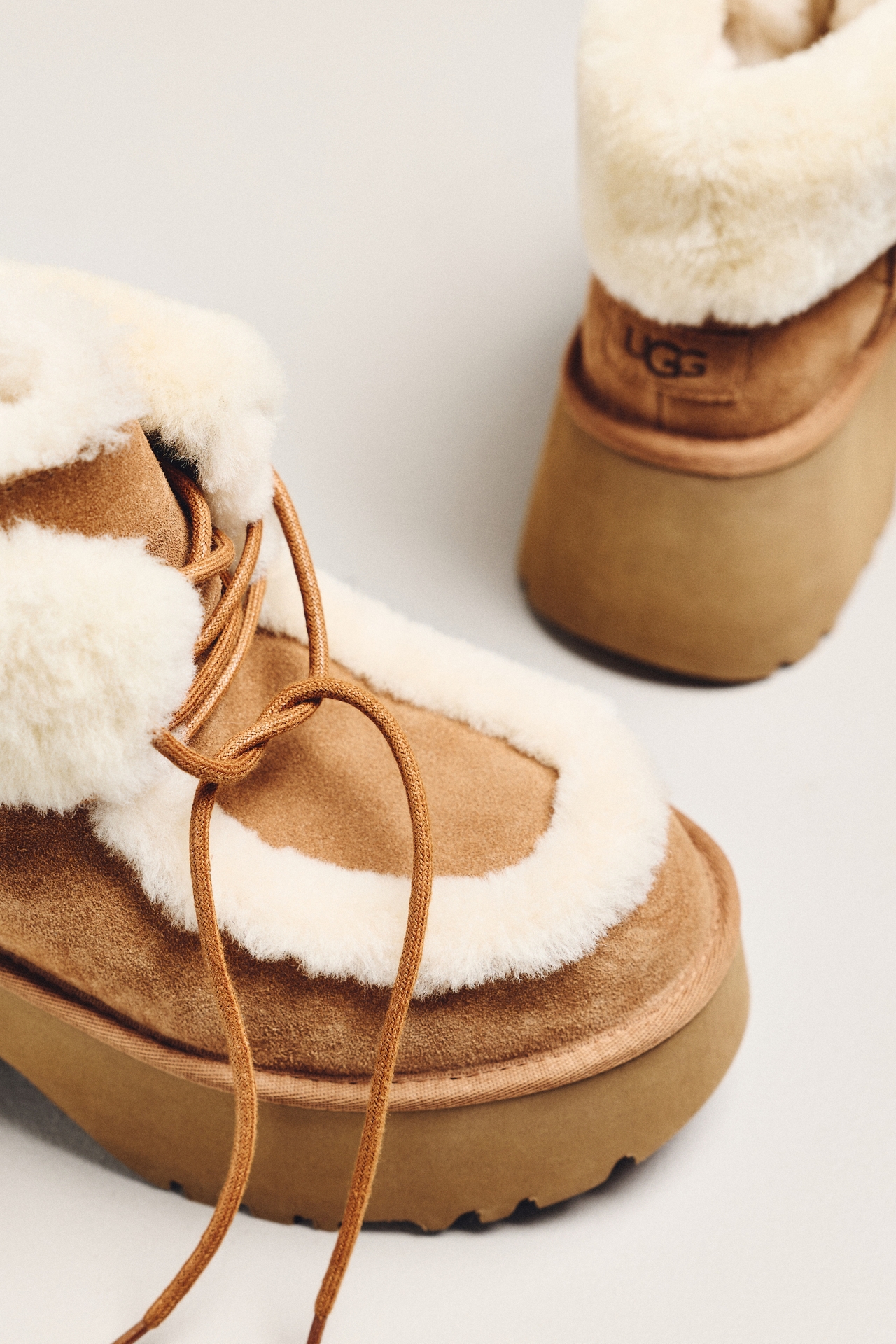 UGG Esmee Suede Lace-Up Platform Boots