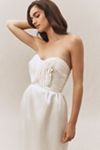 BHLDN Strapless Satin Midi Dress