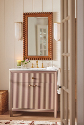 Anthropologie Hale Canvas Single Bathroom Vanity In Pink