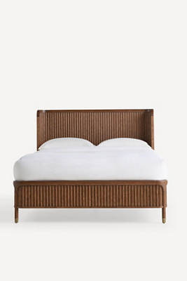 Anthropologie The Isla Fluted-wood Bed In Brown