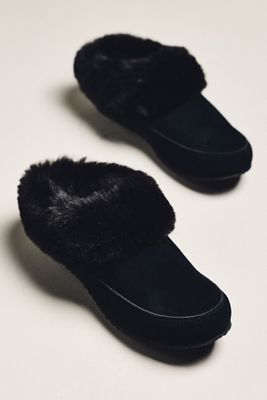 SOREL GO Coffee Run Suede Faux Fur Slippers