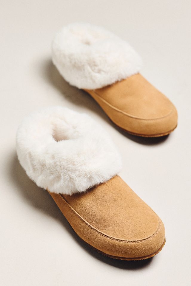SOREL GO Coffee Run Suede Faux Fur Slippers #1