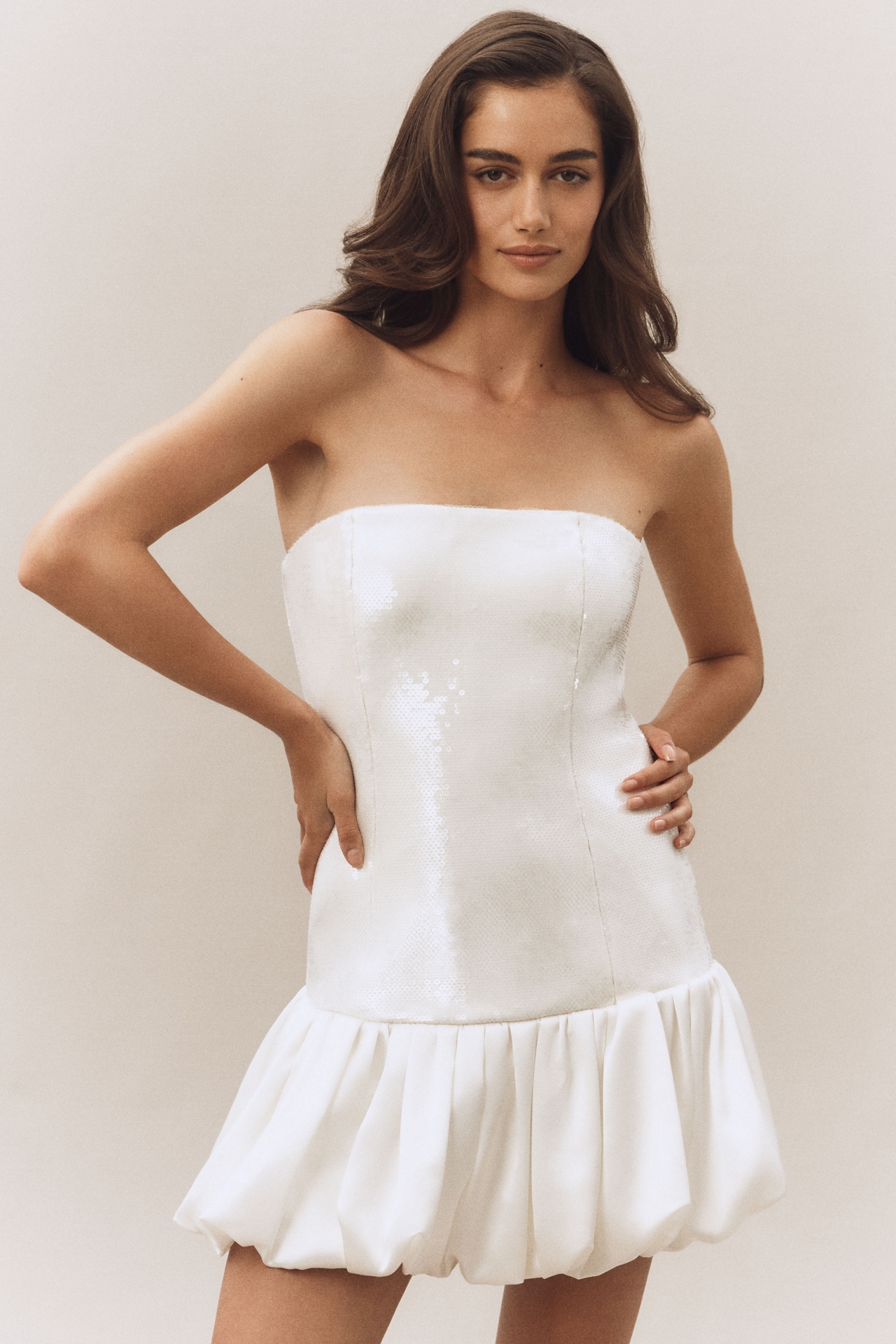 Retrofete Anika Sequin Bubble-Hem Mini Dress