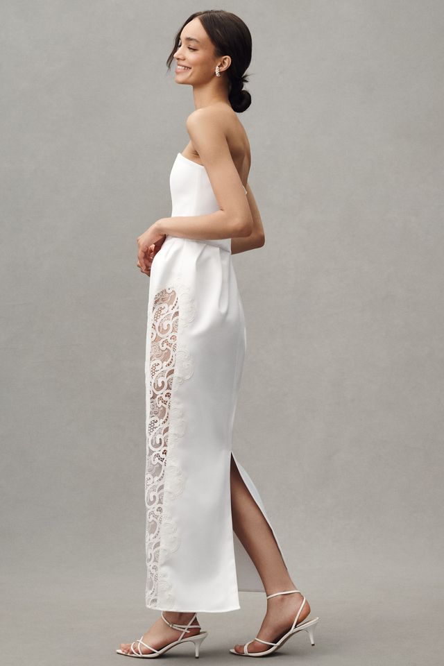 Delfi Collective Cristi Strapless Lace Cutout Maxi Dress #3