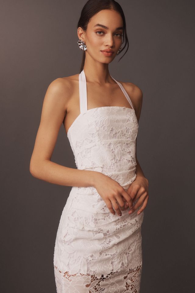 Delfi Collective Galina Halter Lace Eyelet Midi Dress #3