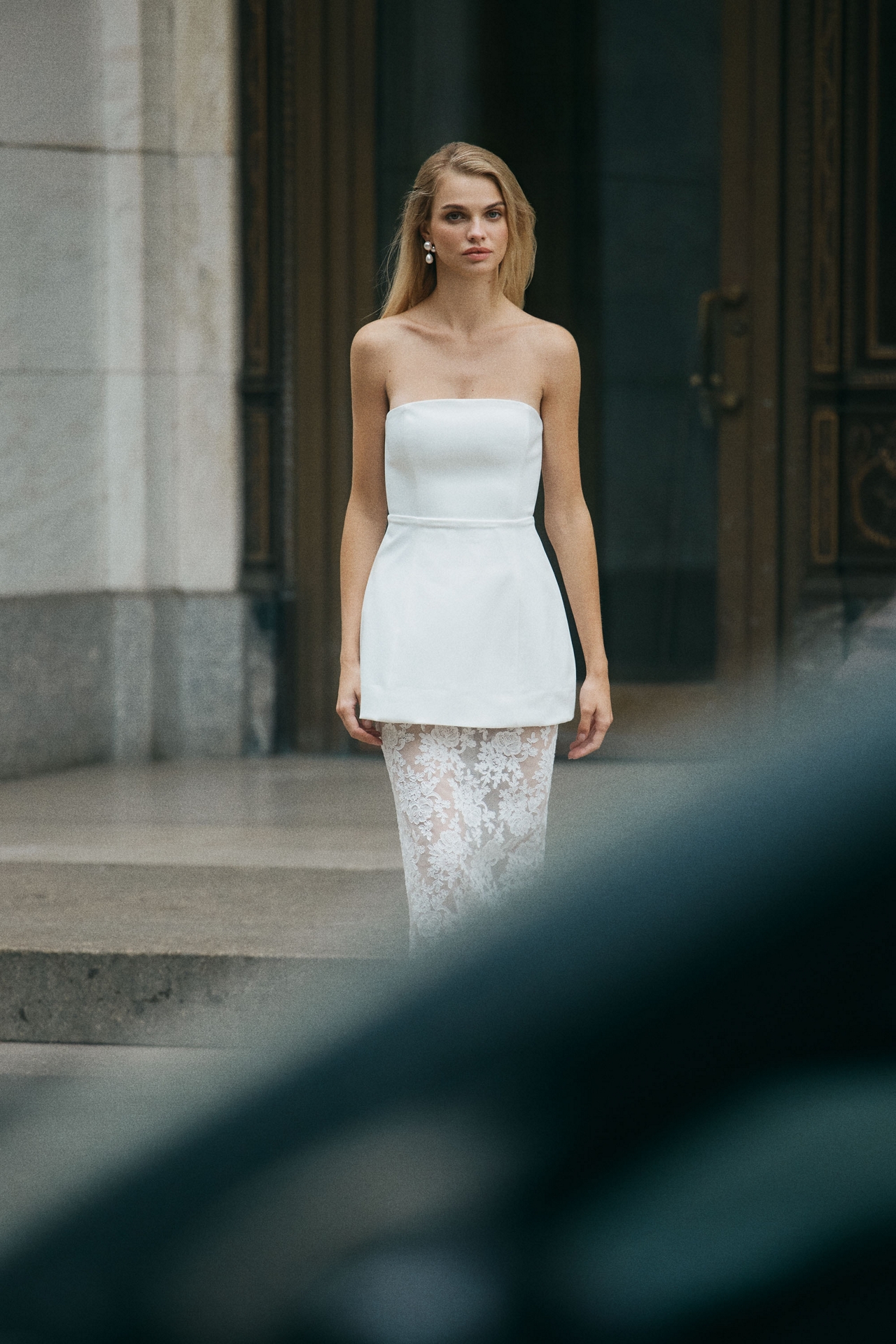 Delfi Collective Amaya Strapless Twofer Midi Dress