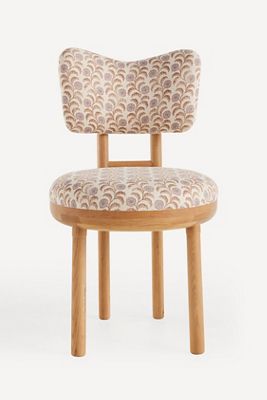 Irie Leora Block-Print Oak Wood Dining Chair