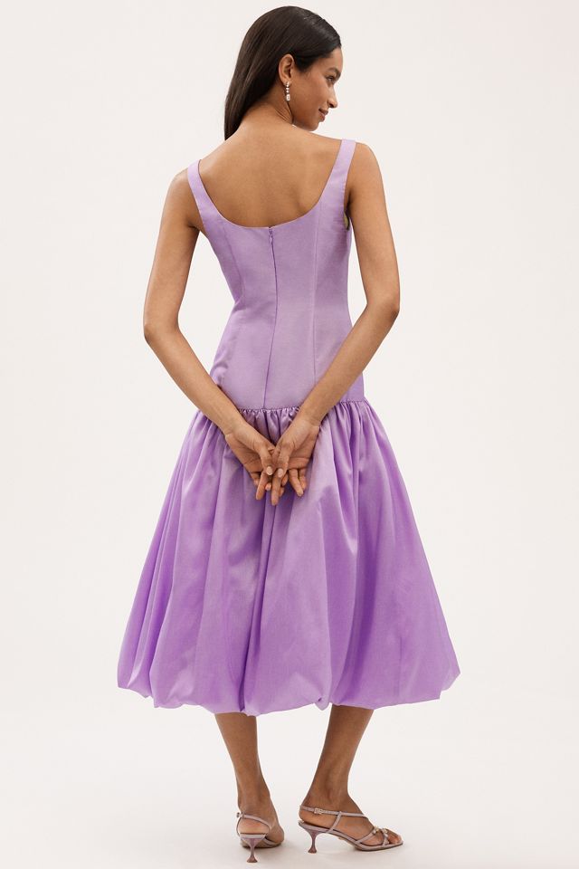 Hutch Natalia Scoop-Neck Drop-Waist Bubble-Hem Midi Dress #1