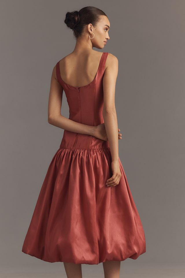 Hutch Natalia Scoop-Neck Drop-Waist Bubble-Hem Midi Dress #2