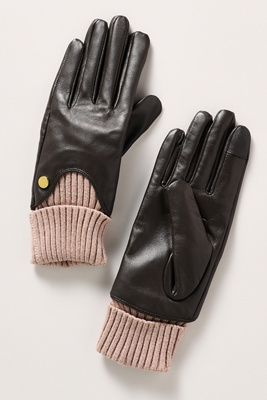 Barbour Deanna Leather Gloves In Black