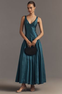 Hutch Gabriella V-Neck Drop-Waist Maxi Dress