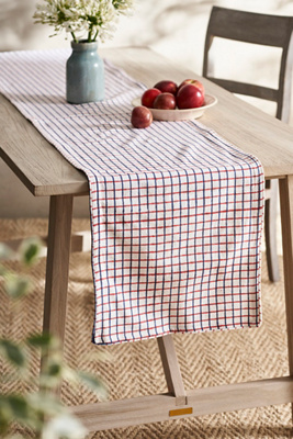 Terrain Americana Windowpane Check Cotton Runner