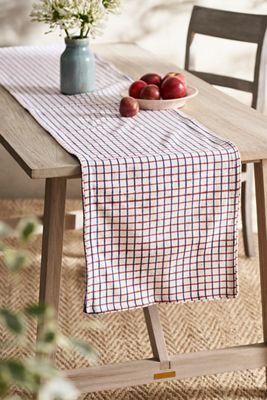 Americana Windowpane Check Cotton Runner