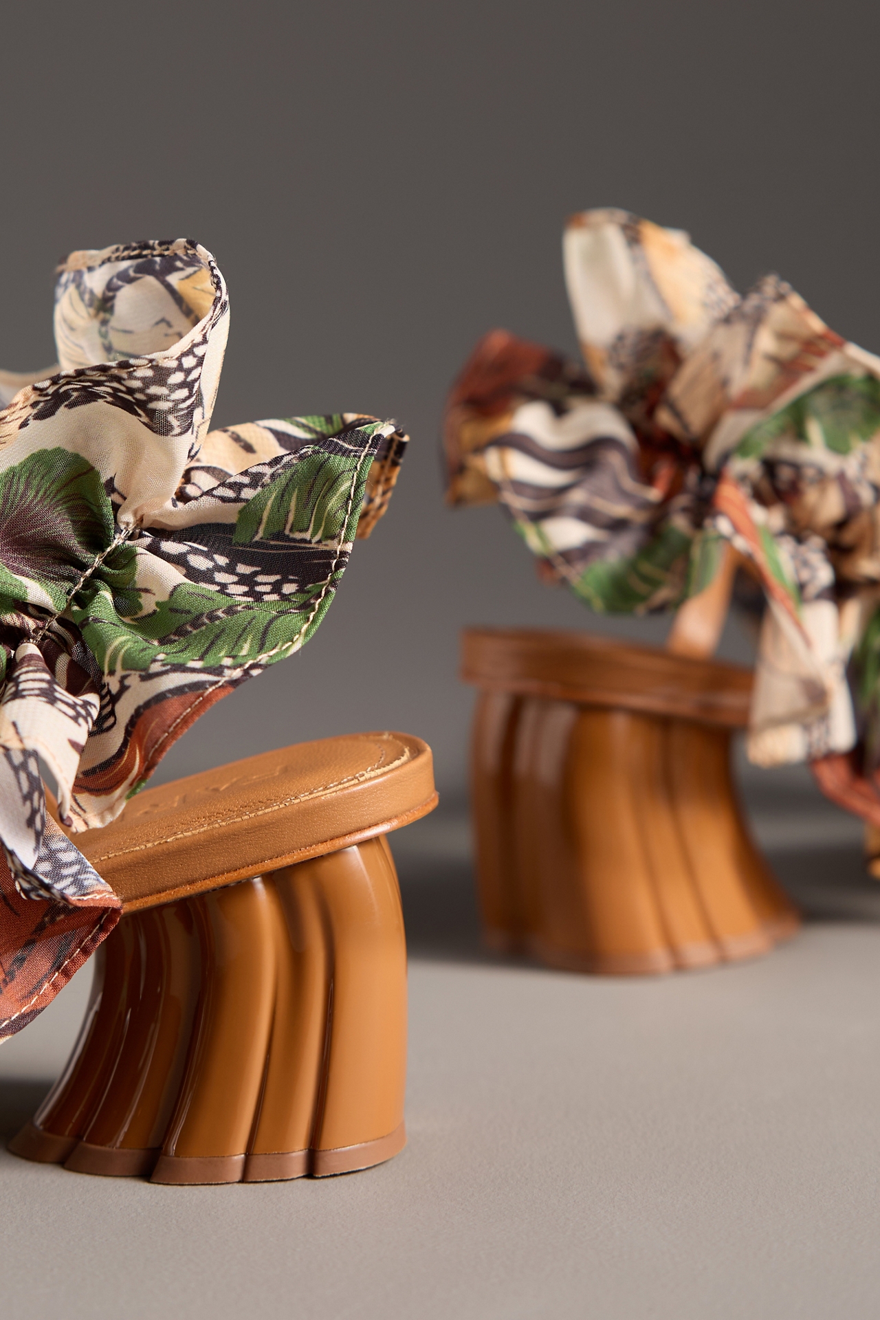 Farm Rio Ruffle Monstera Heeled Sandals