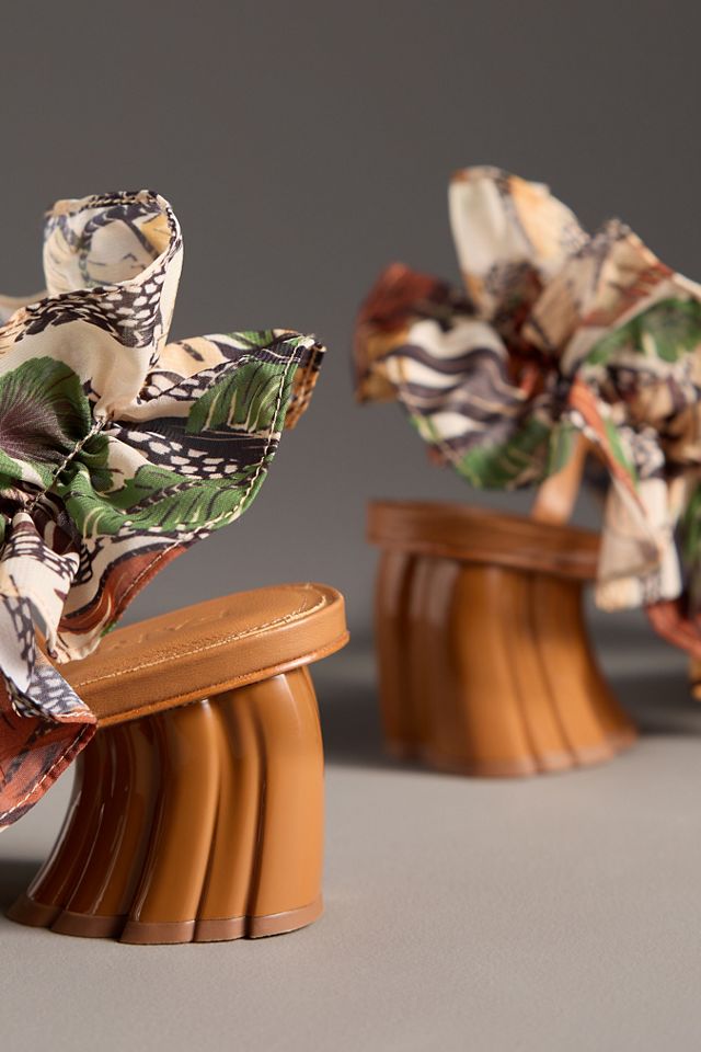 Farm Rio Ruffle Monstera Heeled Sandals #2
