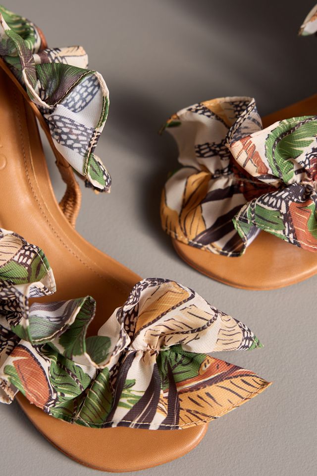 Farm Rio Ruffle Monstera Heeled Sandals #3