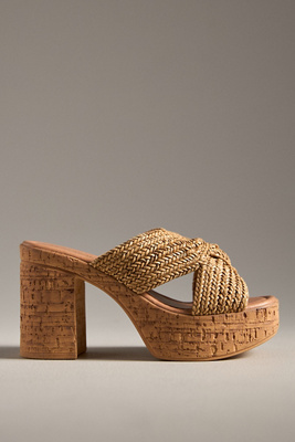 Schutz Adorned Cork-bottom Platform Heels