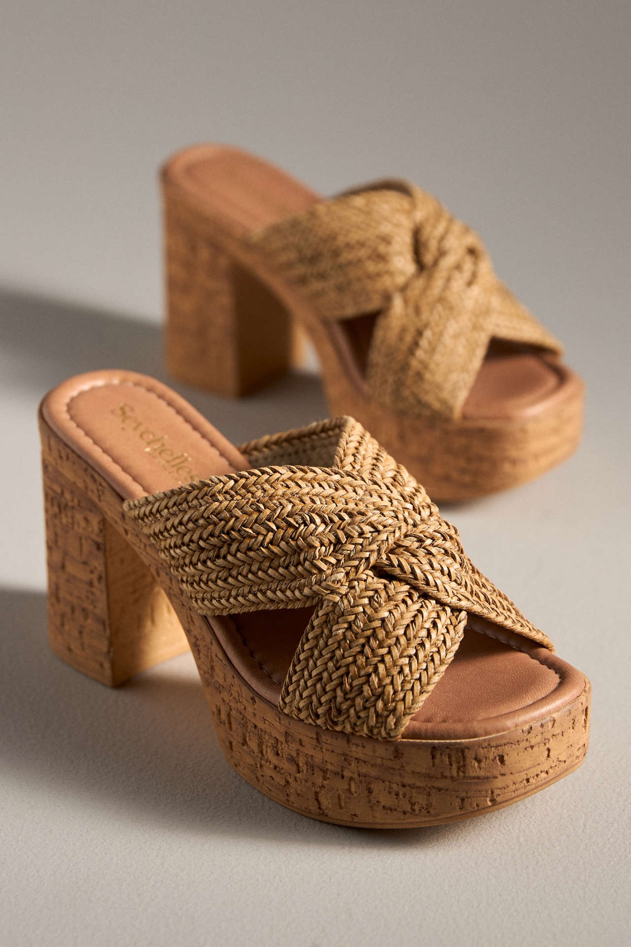 Seychelles Adorned Cork-Bottom Platform Heels