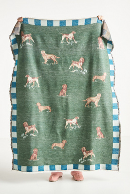 Patterned Throw Blanket in Dog