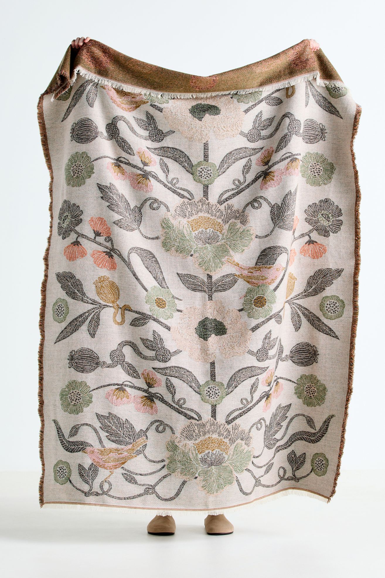 Woven Jacquard Patterned Throw Blanket - Claudette, 50" x 70"