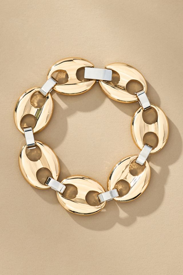 Mixed Metal Pop Tab Link Bracelet #1