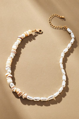 By Anthropologie Beachcomber Pearl Shell Necklace