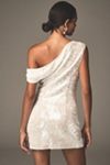 Mare Mare One-Shoulder Draped Sequin Slip Mini Dress