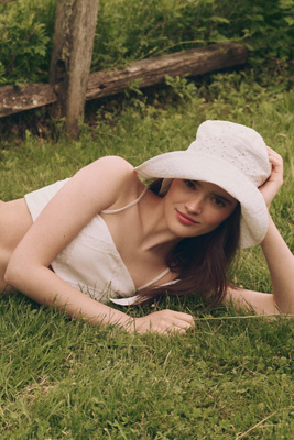 Linen Blend Cropped Lace Bustier Top