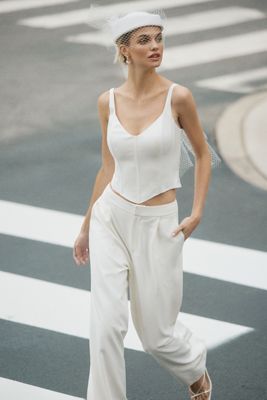 【nana】Front pin tuck Half pants SANS FAFF Pin Tuck Palazzo Pants | Anthropologie
