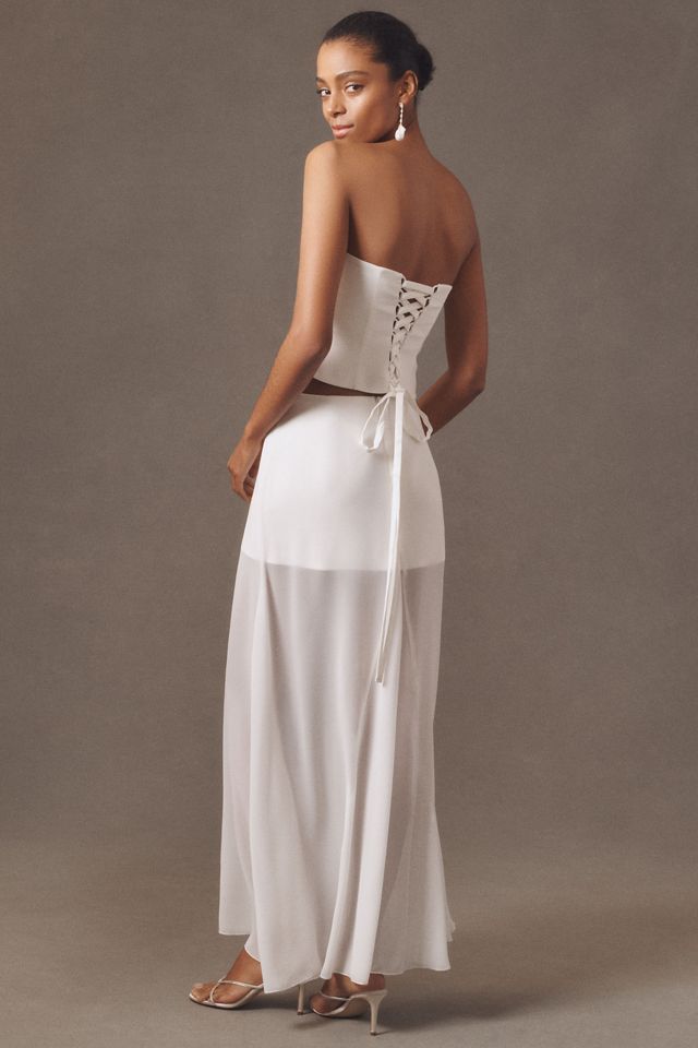 Mare Mare Strapless Corset & Sheer Maxi Skirt Set