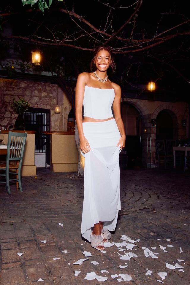 Mare Mare Strapless Corset & Sheer Maxi Skirt Set