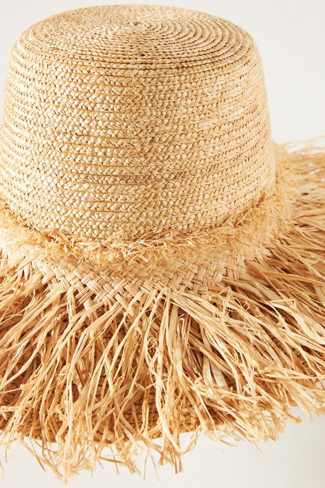 Lola Hats Hula Skirt Fringe Straw Bucket Hat #2