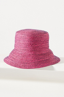 Lola Hats Piquillo Straw Bucket Hat In Pink
