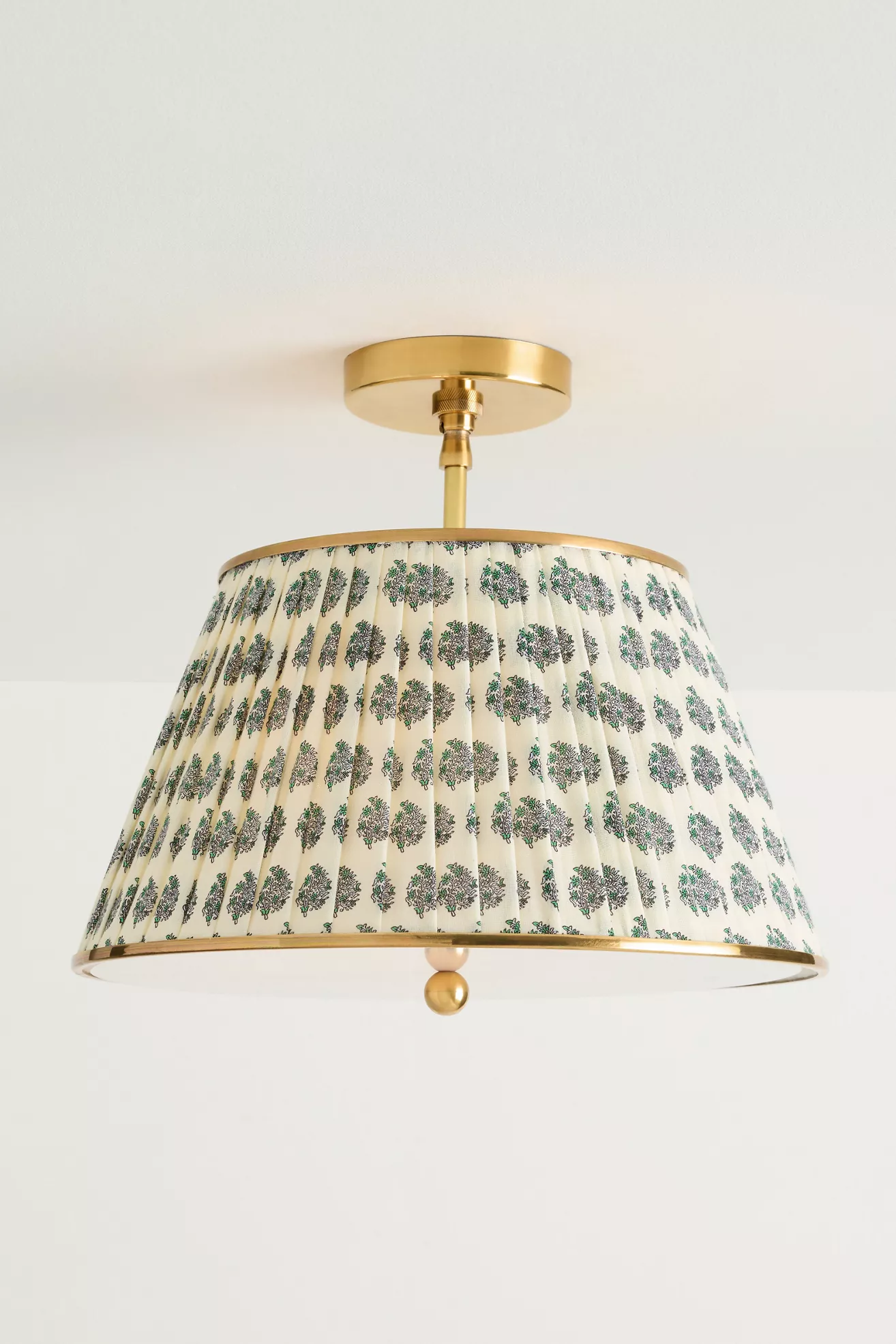 Lee Brass 16" Ruched Printed Semi-Flush Mount Light - thumbnail 7