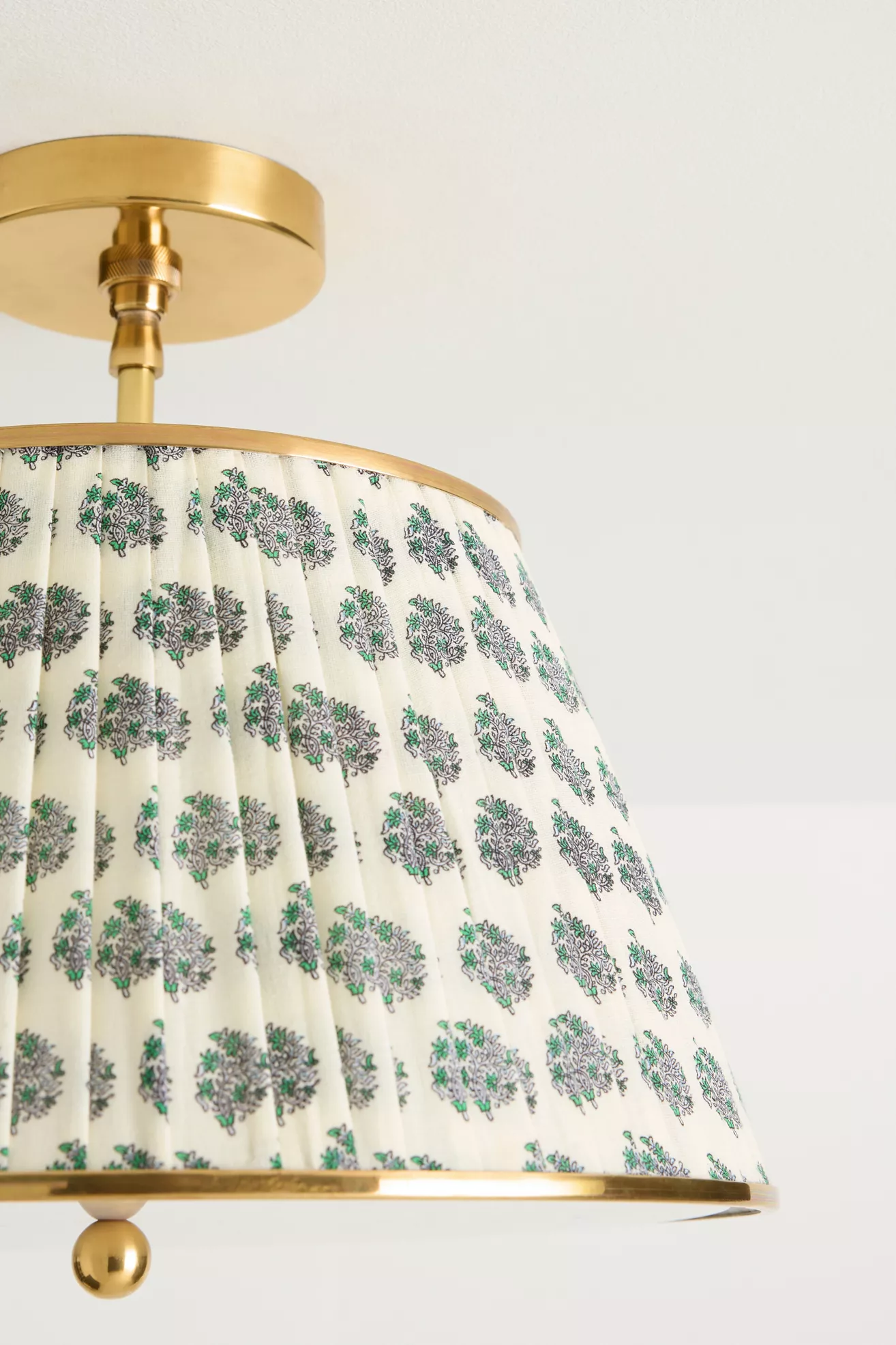 Lee Brass 16" Ruched Printed Semi-Flush Mount Light - thumbnail 8