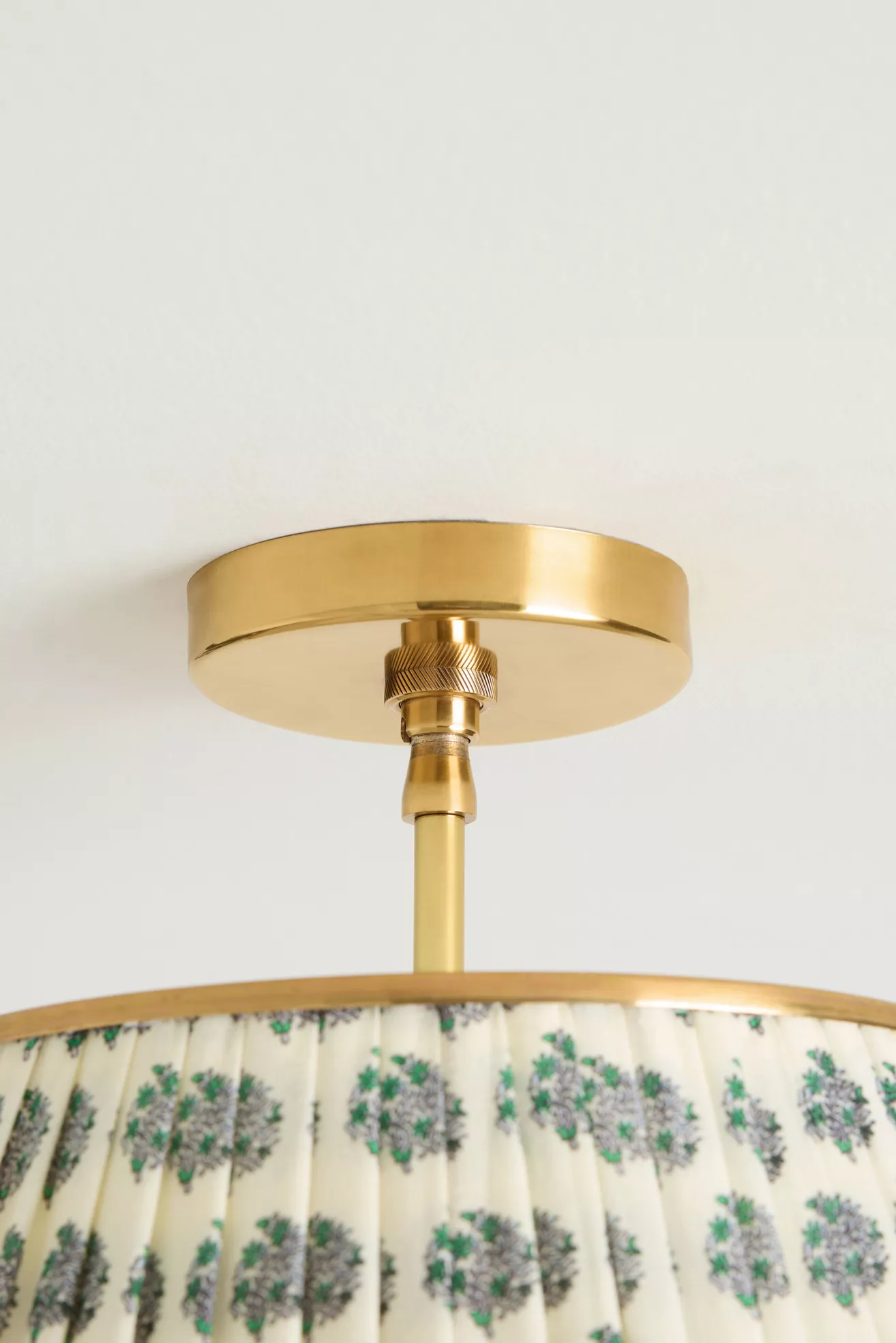 Lee Brass 16" Ruched Printed Semi-Flush Mount Light - thumbnail 9