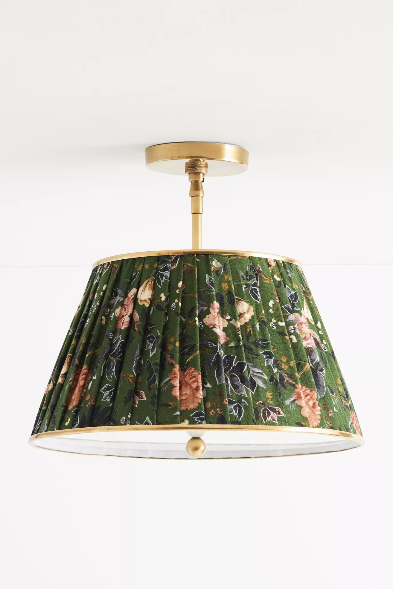 Lee Brass 16" Ruched Printed Semi-Flush Mount Light - thumbnail 3