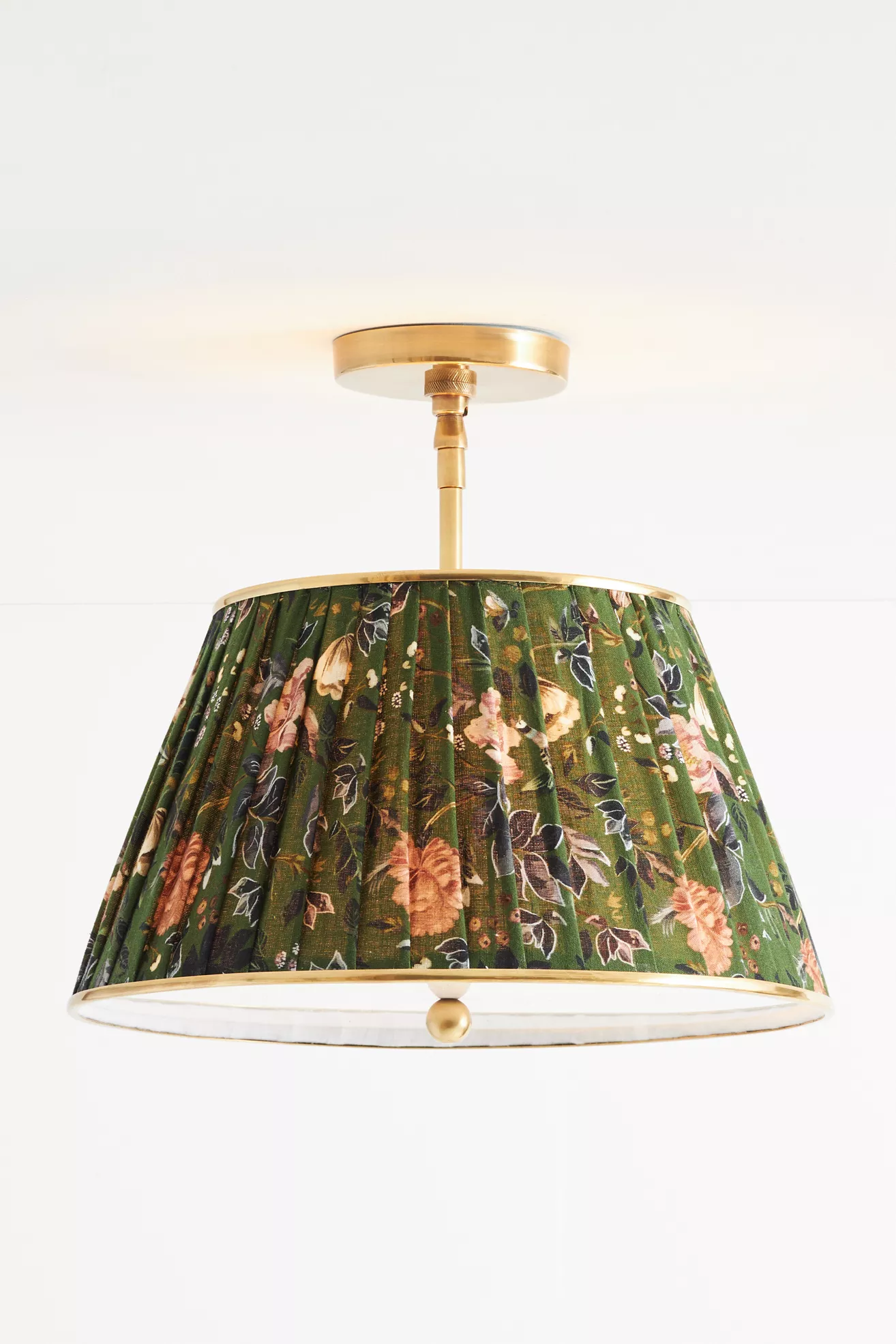 Lee Brass 16" Ruched Printed Semi-Flush Mount Light - thumbnail 4