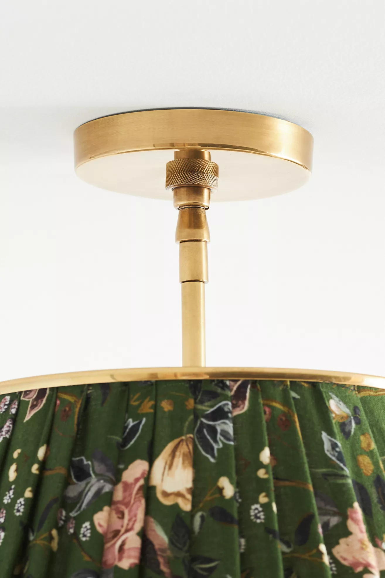 Lee Brass 16" Ruched Printed Semi-Flush Mount Light - thumbnail 5