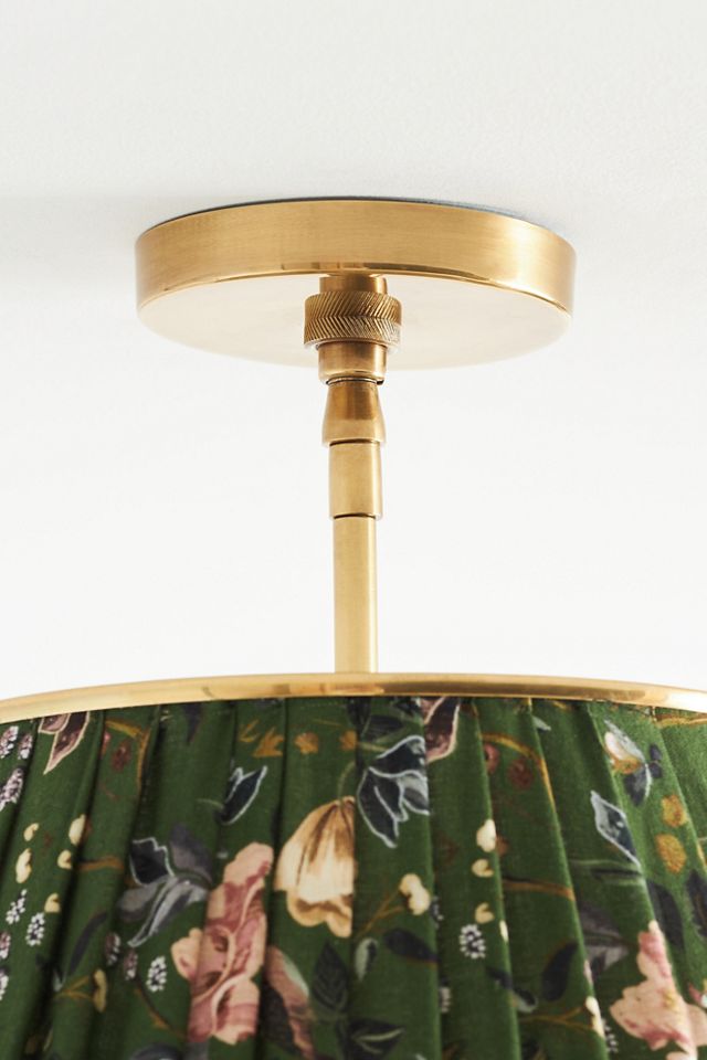 Lee Brass 16" Ruched Printed Semi-Flush Mount Light #4