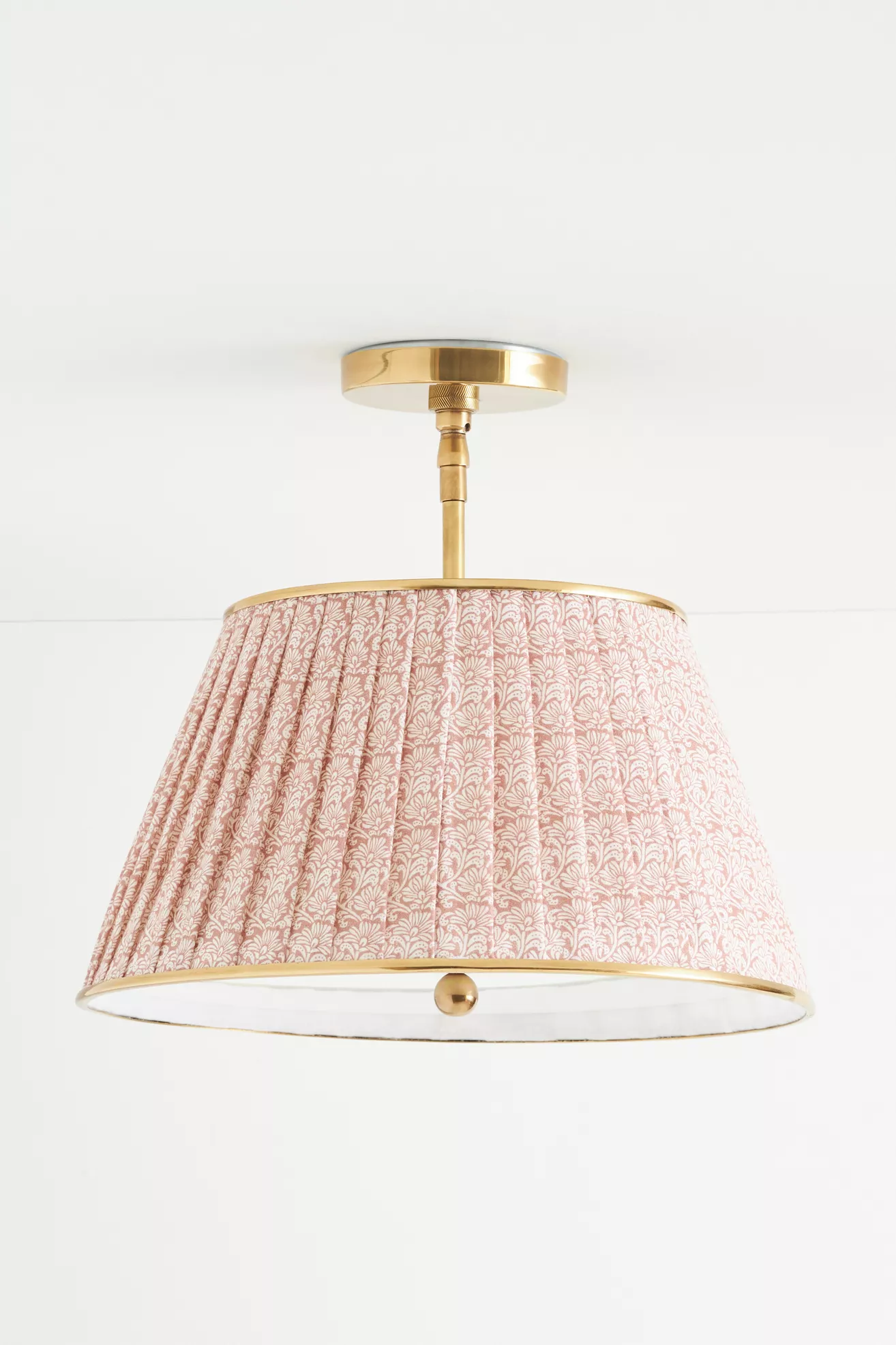 Lee Brass 16" Ruched Printed Semi-Flush Mount Light - thumbnail 10