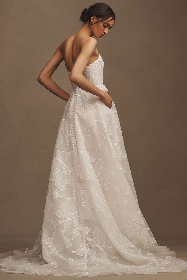 Jenny by Jenny Yoo Lorelai Organza Appliqué Sweetheart A-Line Wedding Gown
