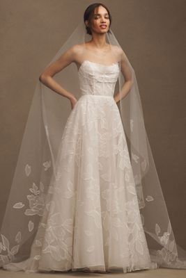 Jenny by Jenny Yoo Lorelai Organza Appliqué Sweetheart A-Line Wedding Gown