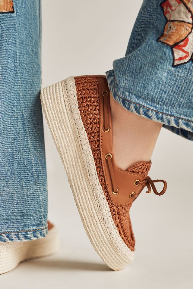 Dolce Vita x Anthropologie Raffia Platform Boat Shoes #1
