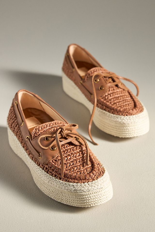 Dolce Vita x Anthropologie Raffia Platform Boat Shoes #3