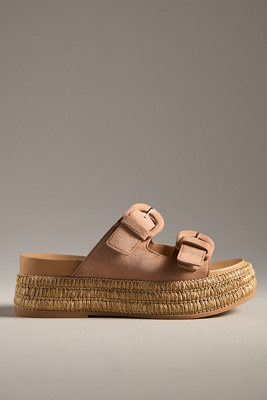 Dolce Vita Witny Buckled Platform Slide Sandals In Brown