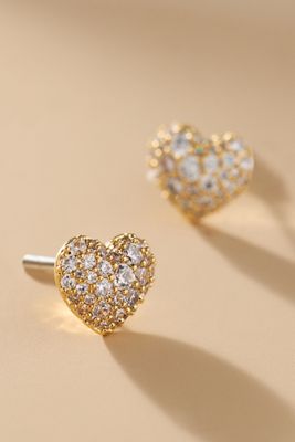 NADRI Gifted Pavé Crystal Heart Earrings