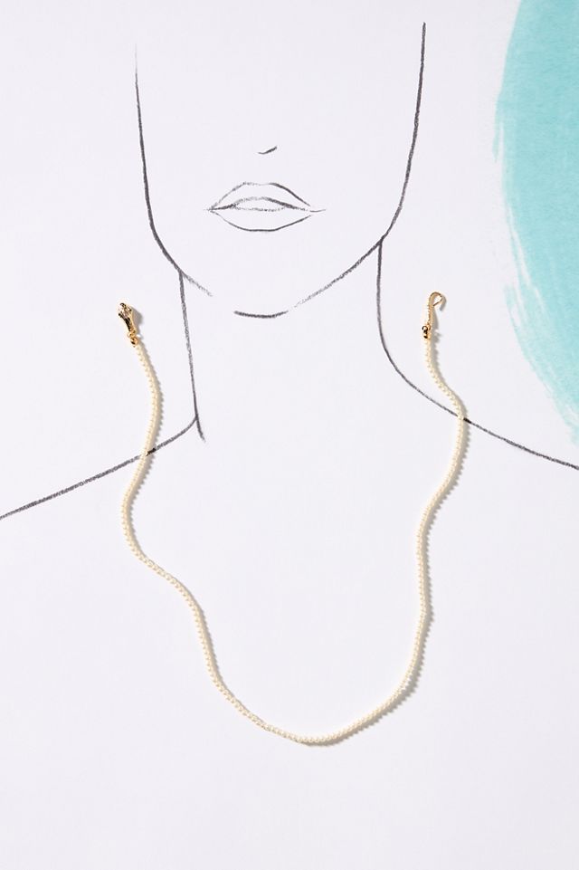Snake Hook Delicate Pearl Necklace #2