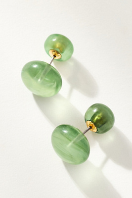 By Anthropologie Delicate Colorful Glassy Post Earrings In Green